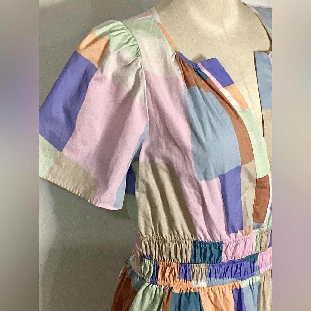 By Anthropologie Colorful Patchwork Dress Sz XS - Picture 3 of 10
